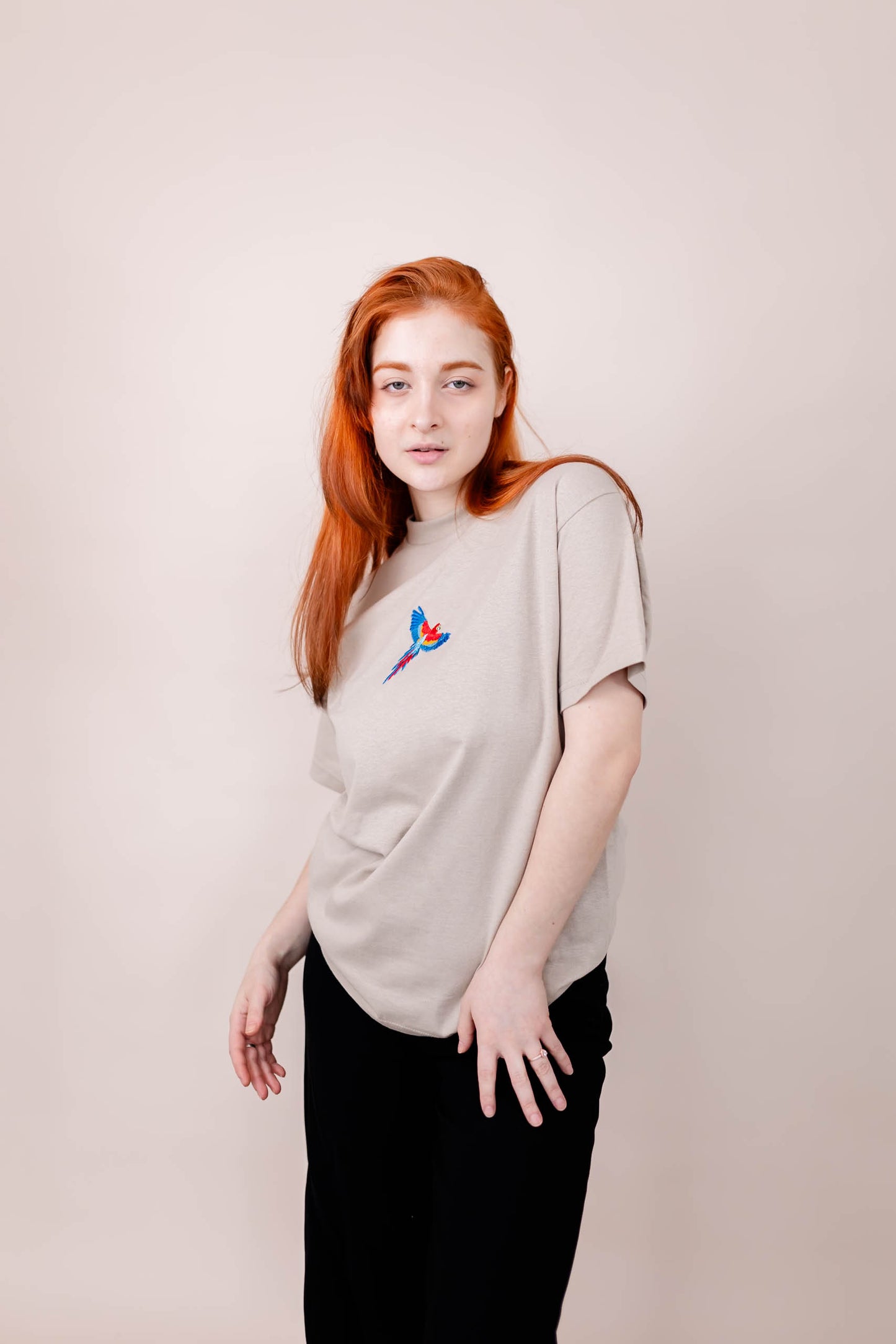 Colourful Parrot Embroidered T-shirt - Premium from NOOLTRENDS - Just £34.99! Shop now at NOOLTRENDS
