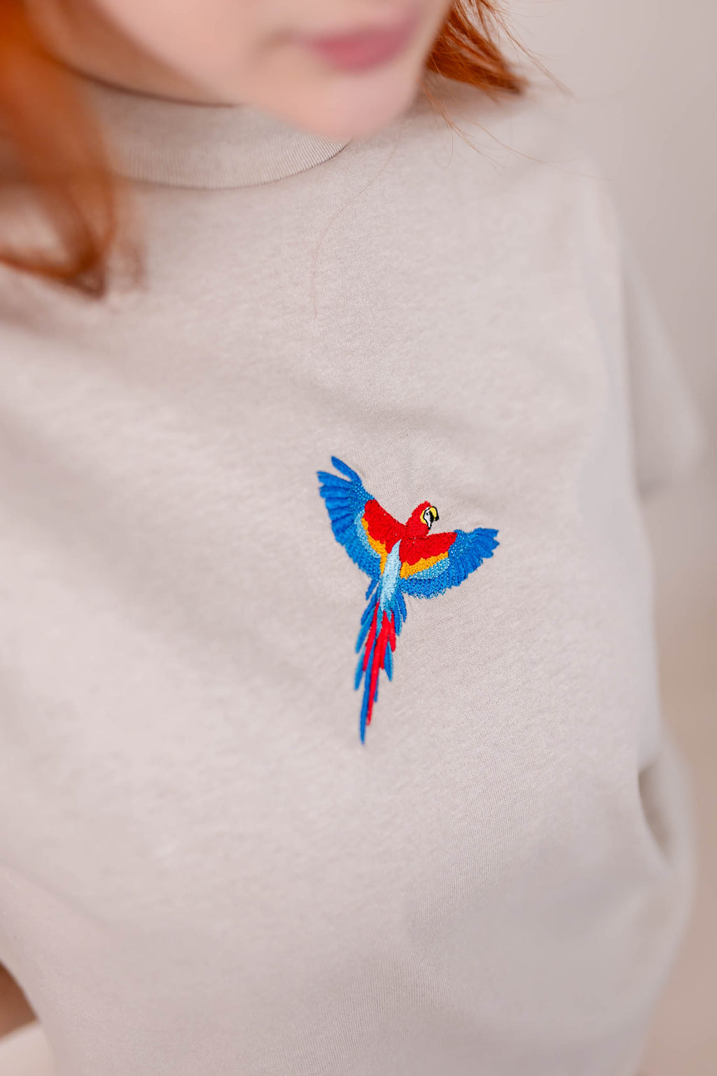 Colourful Parrot Embroidered T-shirt - Premium  from NOOLTRENDS - Just £34.99! Shop now at NOOLTRENDS