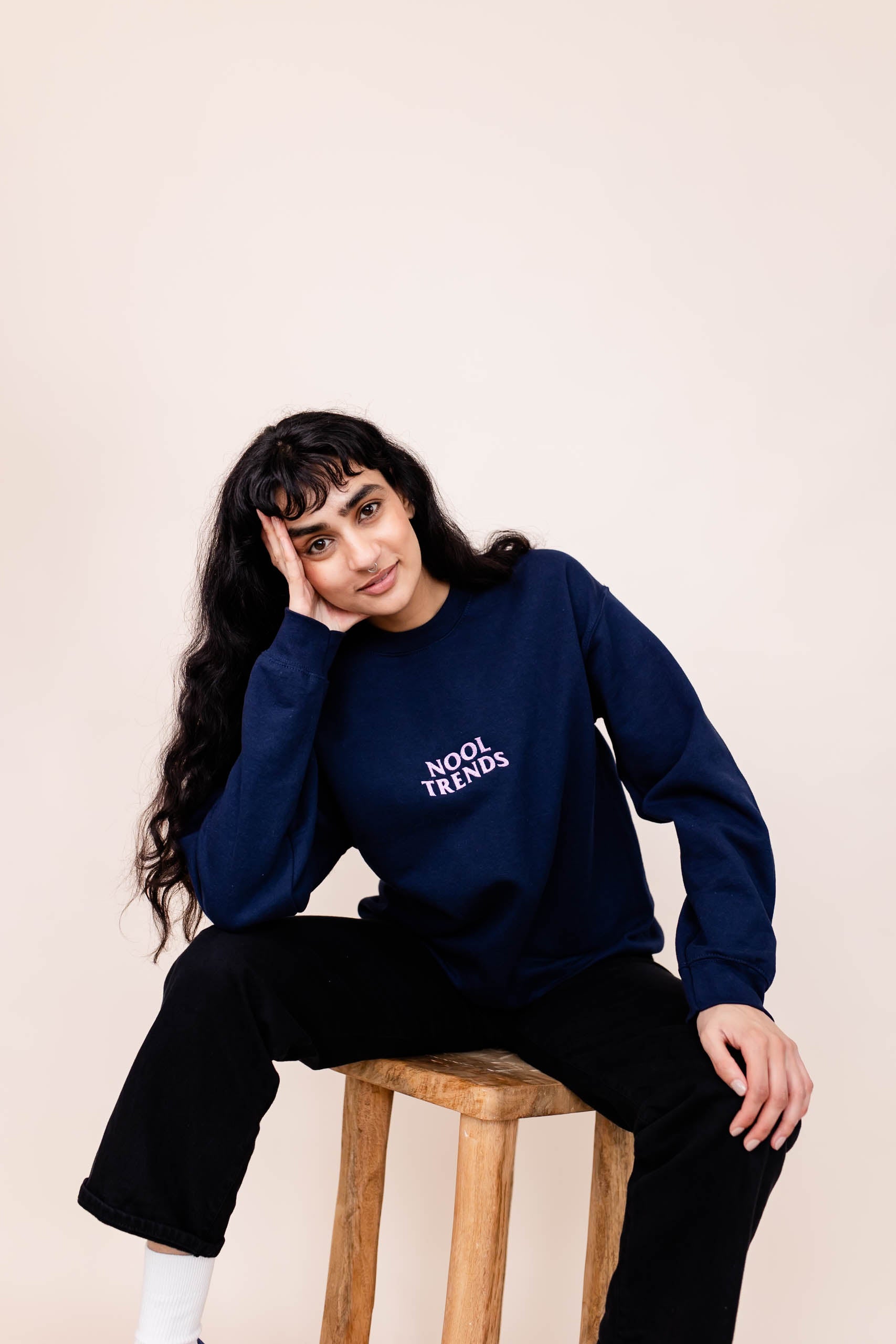 Nooltrends Sweatshirt | Navy Blue - Premium  from NOOLTRENDS - Just £42.99! Shop now at NOOLTRENDS