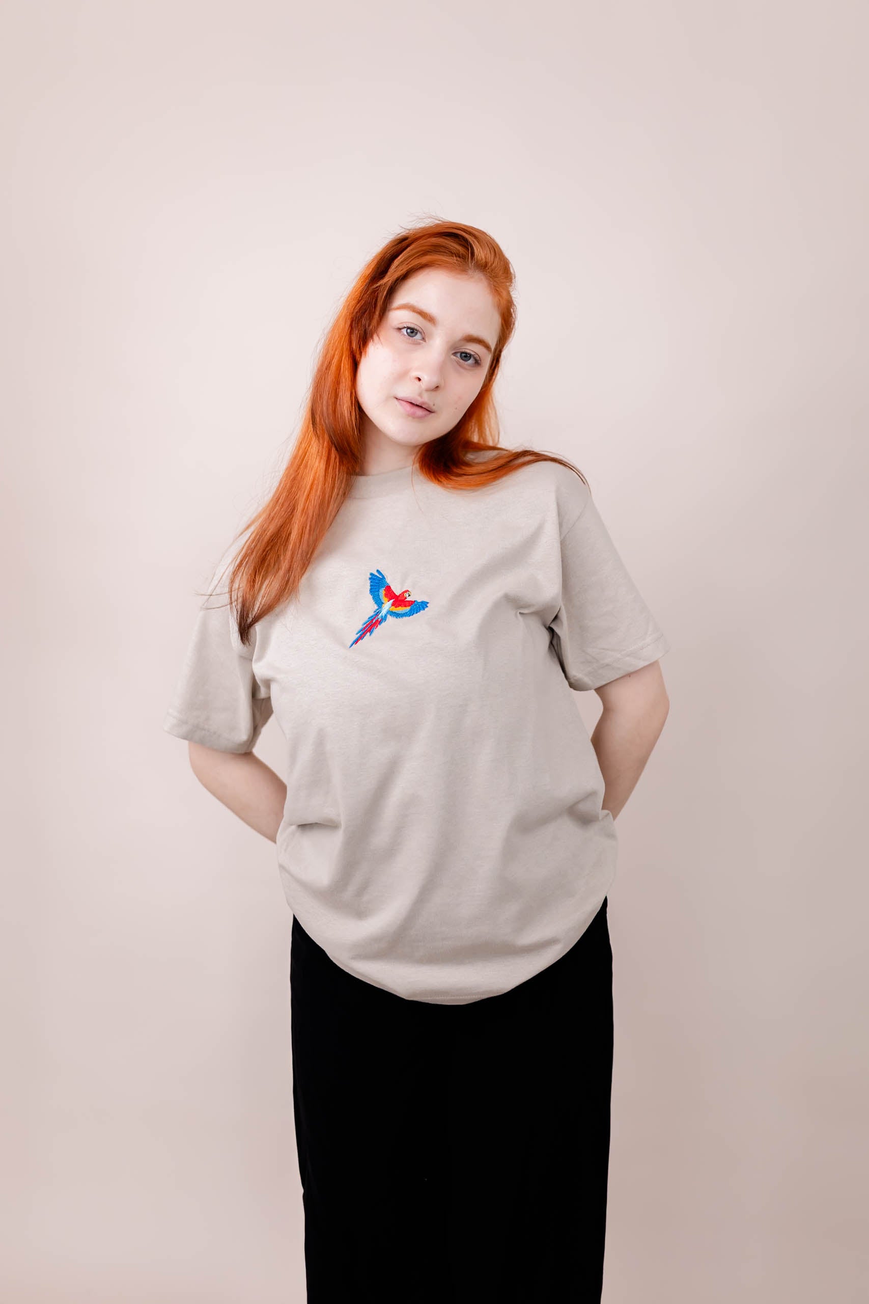 Colourful Parrot Embroidered T-shirt - Premium  from NOOLTRENDS - Just £34.99! Shop now at NOOLTRENDS