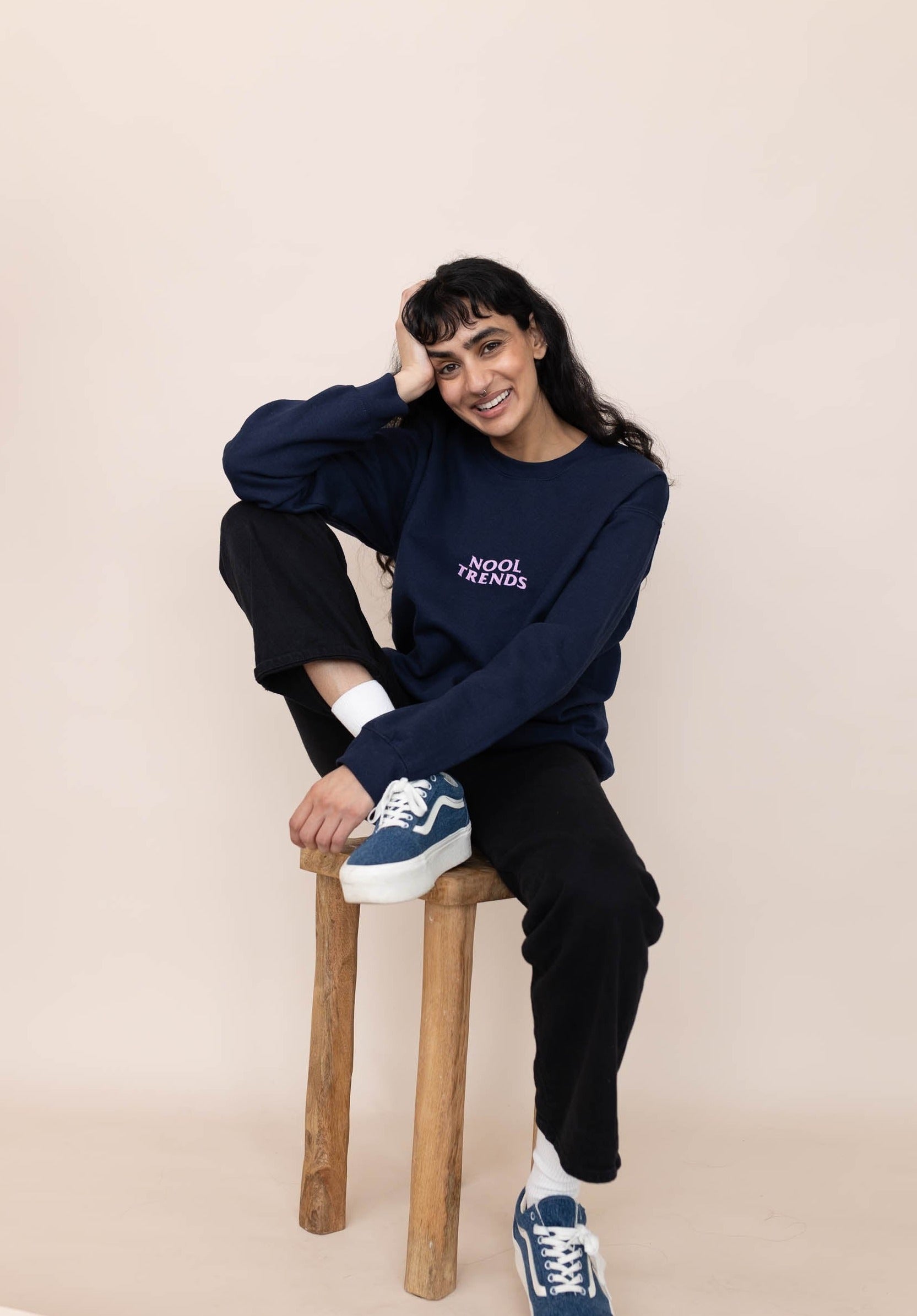 Nooltrends Sweatshirt | Navy Blue - Premium  from NOOLTRENDS - Just £42.99! Shop now at NOOLTRENDS