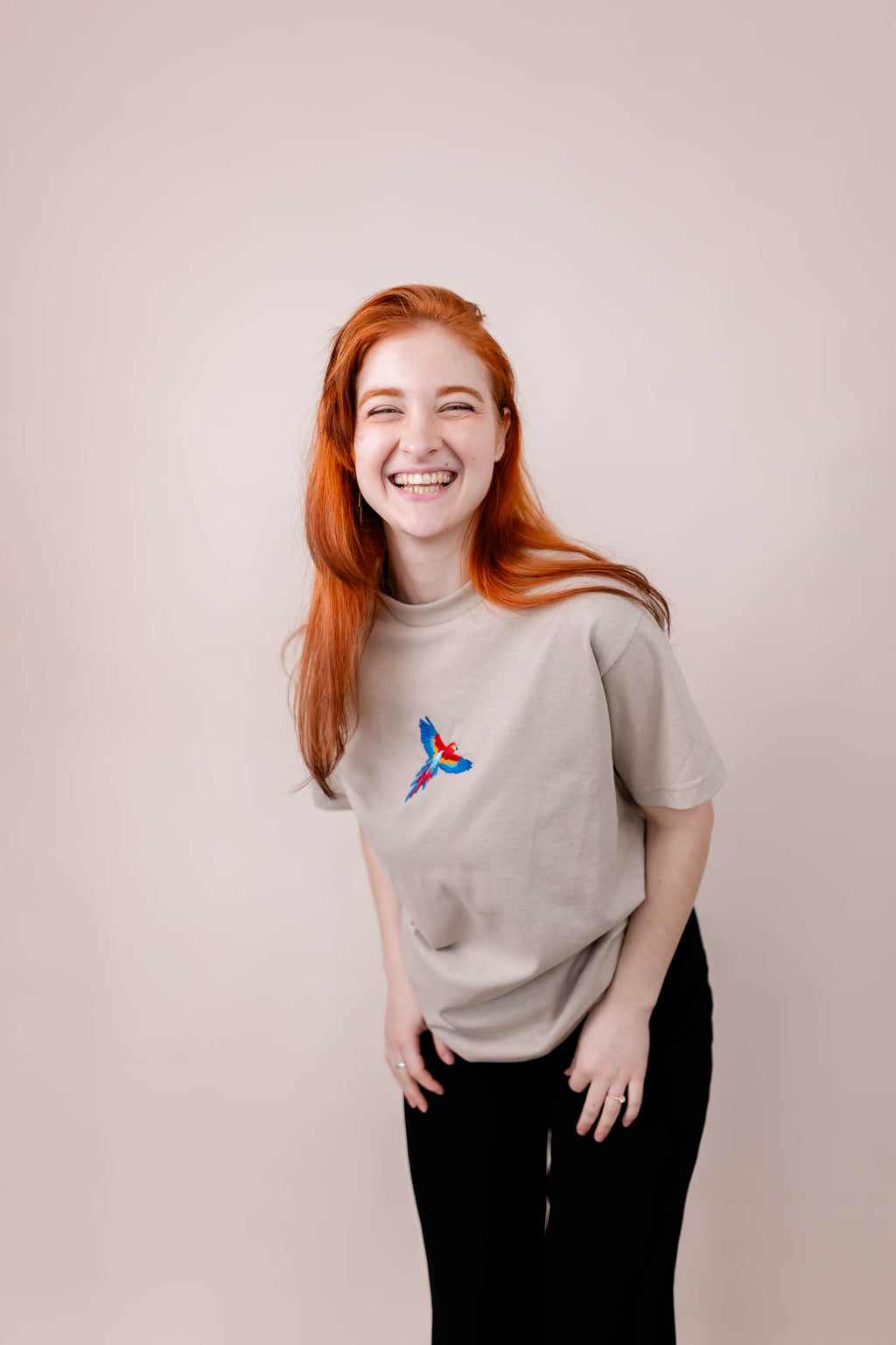 Colourful Parrot Embroidered T-shirt - Premium  from NOOLTRENDS - Just £34.99! Shop now at NOOLTRENDS