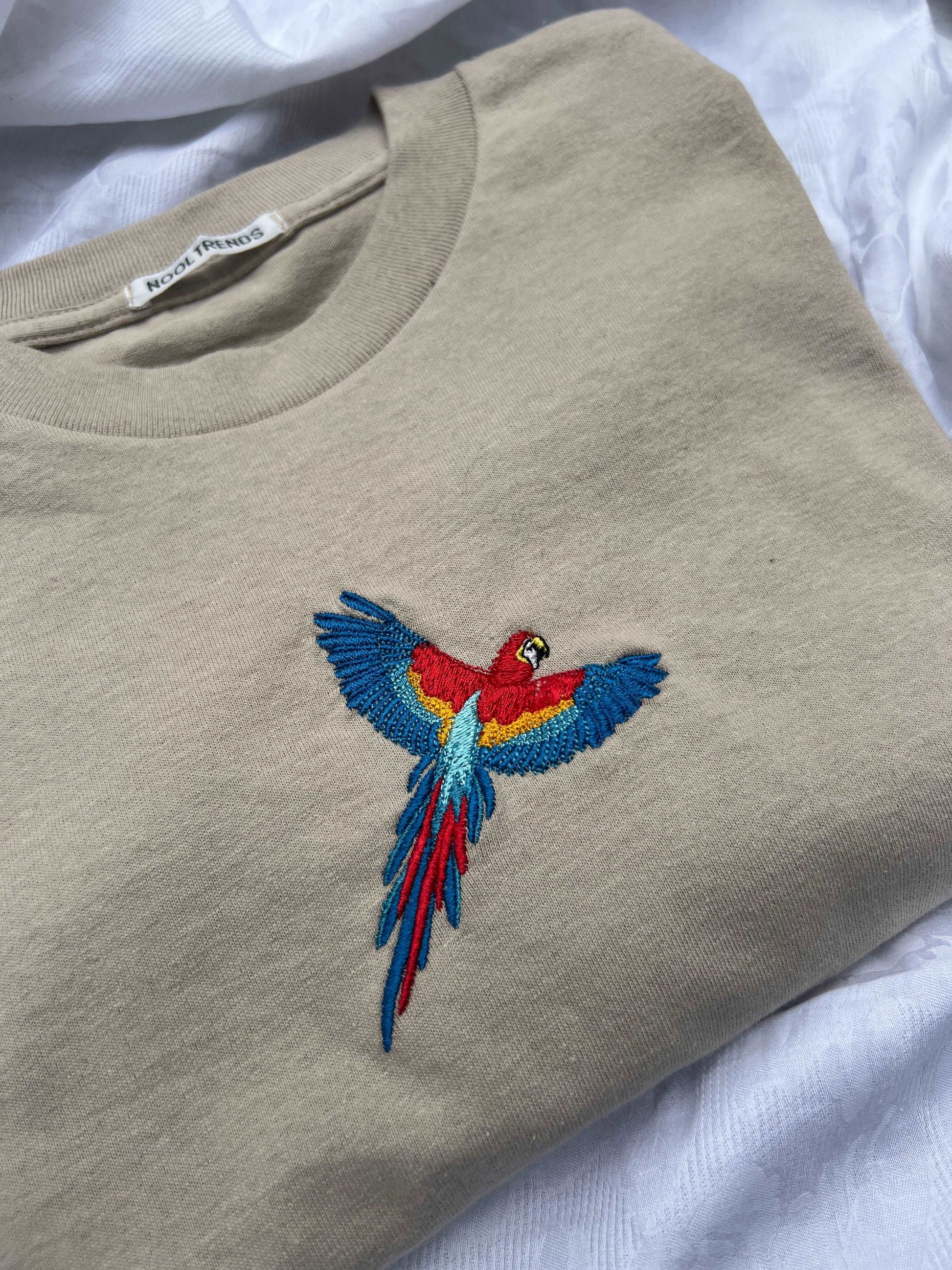 2024\'s Must-Have : Colourful Parrot Embroidered T-shirt - Shop Today! Up to  25% off SALE – NOOLTRENDS